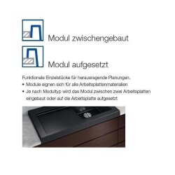 Systemceram Spülmodul KeraDomo CENTRA 60 (für 60 cm Arbeitsplattentiefe) Polar