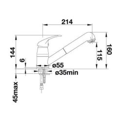 BLANCO Küchenarmatur DARAS-S, ausziehbarer Auslauf, SILGRANIT-Look anthrazit