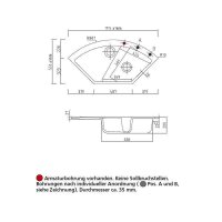 Systemceram Einbauspüle KeraDomo MERA ECK F flächenbündig einbaubar Excenterbedienung Schiefer