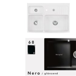 Systemceram Spülmodul KeraDomo CENTRA 90 (für 60 cm Arbeitsplattentiefe) Nero