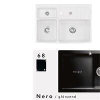 Systemceram Spülmodul KeraDomo CENTRA 90 (für 60 cm Arbeitsplattentiefe) Nero