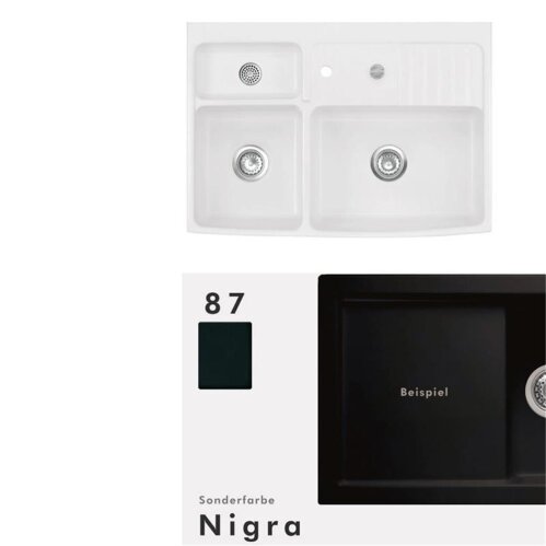 Systemceram Spülmodul KeraDomo CENTRA 90 (für 60 cm Arbeitsplattentiefe) Nigra