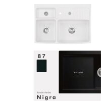 Systemceram Spülmodul KeraDomo CENTRA 90 (für 60 cm Arbeitsplattentiefe) Nigra