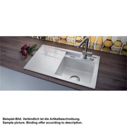Systemceram Einbauspüle KeraDomo BELA 78 F flächenbündig einbaubar Becken links Handbedienung Alu