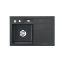 Systemceram Einbauspüle KeraDomo BELA 78 F flächenbündig einbaubar Becken links Excenterbedienung Schiefer