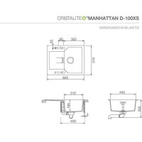Schock Einbauspüle Cristalite Manhattan D-100 XS A GON Onyx  Handbedienung