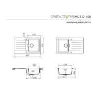 Schock Einbauspüle Cristalite Primus D-100 A GON Onyx  Exzenterbedienung