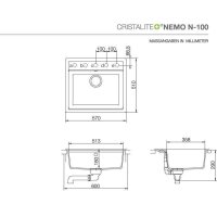 Schock Einbauspüle Cristalite Nemo N-100 A Asphalt GAS Exzenterbedienung