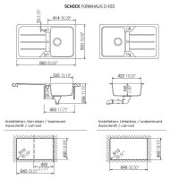 Schock Einbauspüle Cristalite Formhaus D-100 A Onyx GON Exzenterbedienung