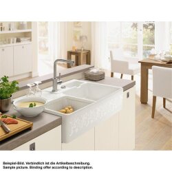 Villeroy & Boch Spülmodul Spülstein Doppelbecken Handbedienung Trendline KT White Pearl mit Farbe R1