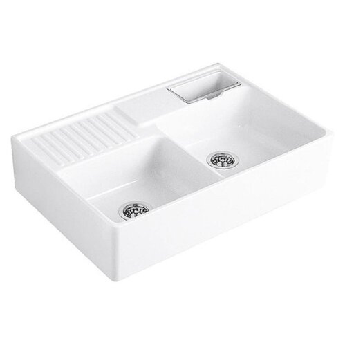 Villeroy & Boch Spülmodul Spülstein Doppelbecken Excenterbedienung Classicline R1 Weiß alpin (glänzend)