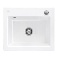 Villeroy & Boch Einbauspüle Subway 60 S mit Excenterbetätigung Classicline R1 Weiß alpin (glänzend)