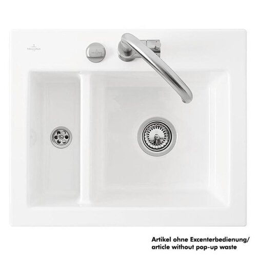 Villeroy & Boch Einbauspüle Subway 60 XM mit Handbetätigung Classicline R1 Weiß alpin (glänzend)