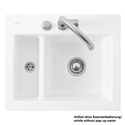 Villeroy & Boch Einbauspüle Subway 60 XM mit Handbetätigung Classicline R1 Weiß alpin (glänzend)