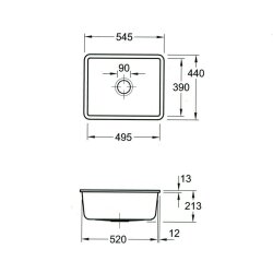 Villeroy & Boch Unterbauspüle Subway 60 SU mit Handbetätigung Premiumline J0 Chromit