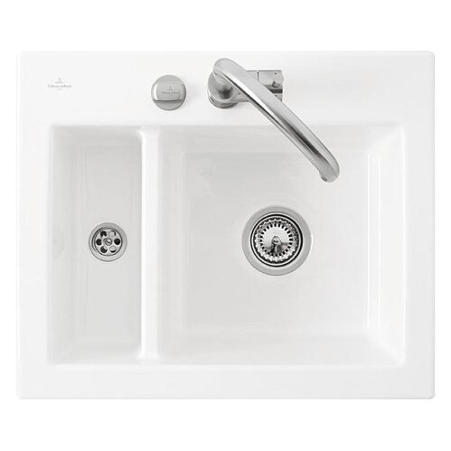 Villeroy & Boch Einbauspüle flächenbündig Subway 60 XM Flat mit Excenterbetätigung Classicline R1 Weiß alpin (glänzend)