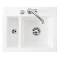 Villeroy & Boch Einbauspüle flächenbündig Subway 60 XM Flat mit Excenterbetätigung Classicline R1 Weiß alpin (glänzend)