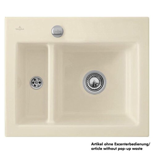 Villeroy & Boch Einbauspüle flächenbündig Subway 60 XM Flat mit Handbetätigung Classicline FU Ivory