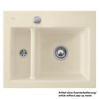 Villeroy & Boch Einbauspüle flächenbündig Subway 60 XM Flat mit Handbetätigung Classicline FU Ivory