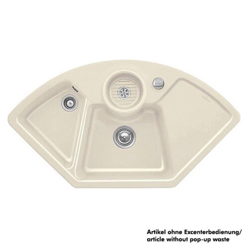 Villeroy & Boch Einbauspüle Solo Eck mit Handbetätigung Classicline KR Crema