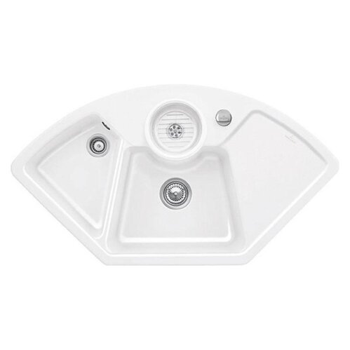 Villeroy & Boch Einbauspüle Solo Eck mit Excenterbetätigung Classicline R1 Weiß alpin (glänzend)