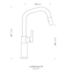 Schock Küchenarmatur SC-530 Chrom/Cristalite ausziehbarer Auslauf Asphalt GAS