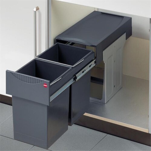Hailo Abfallsammler 3666101 Tandem 15/15 dunkelgrau