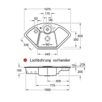 Villeroy & Boch Einbauspüle Solo Eck mit Excenterbetätigung Classicline SM Steam
