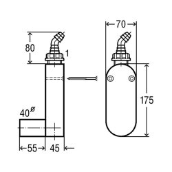 Naber Geruchsverschluss, flach, Siphon, DN 40 weiß