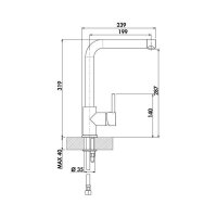 Naber LINEA Küchenarmatur Gramix 1 Chrom/Cin-Nagranit espresso