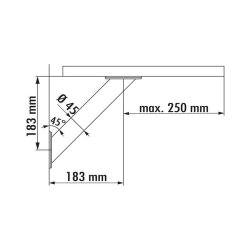 Capitello 3, Konsole, Edelstahl, H 183 mm, Rohr-Ø 45 mm