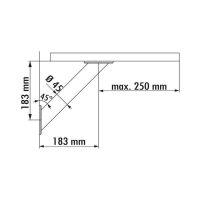 Capitello 3, Konsole, Edelstahl, H 183 mm, Rohr-Ø 45 mm