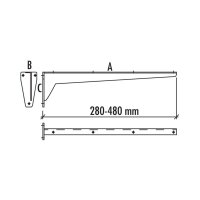 Konsole / Wandkonsole / Wandhalterung (starr), Ausladung 480 mm