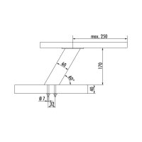 Korfu 2, Konsole, edelstahlfarbig, H 170 mm