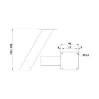 Barkonsole Typ 50, Aluminium eloxiert, H 170 mm