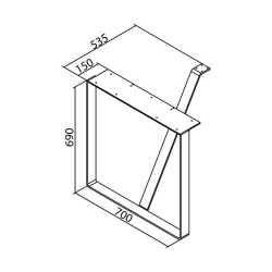 Naber Kufe für freistehenden Tisch, Edelstahl, H 690 mm