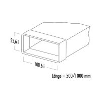 Naber COMPAIR System Ø 100 N-VRM 100 Lüftungsrohr mit Muffe, weiß Länge 1000 mm