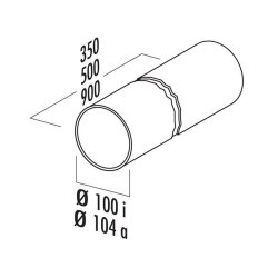 Naber COMPAIR System Ø 100 Rundrohr 100, weiß Länge 900 mm