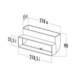 Naber COMPAIR System Ø 125 flach T-RBV 1 System 125 Breitkanalrohrbogen, weiß