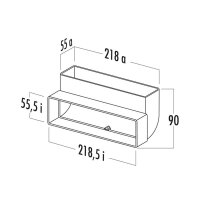 Naber COMPAIR System Ø 125 flach T-RBV 1 System 125 Breitkanalrohrbogen, weiß