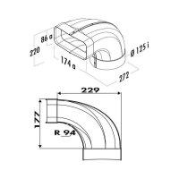 Naber COMPAIR System Ø 125 F-bion 125 Umlenkstück 90° weiß
