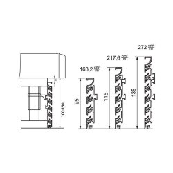Naber Presa Sockellüftungsgitter, Länge 2400 mm, für Sockelhöhe 150 mm, edelstahlfarbig