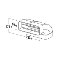 Naber COMPAIR System Ø 150 F-RBV 150 Rohrbogen vertikal 90° weiß