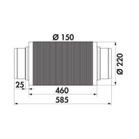 Naber COMPAIR System Ø 150/Stahl Schalldämpfer 150 Aluminium
