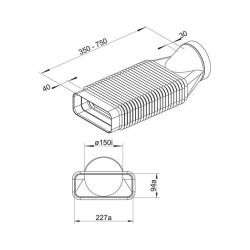 Naber COMPAIR System Ø 150 F-RBFLEX 2 Rohrbogen / Übergangsstück, flexibel