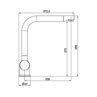 Naber LINEA Küchenarmatur Drive 1 Edelstahlfarbig Niederdruck