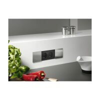 Naber Due Doppelsteckdose, Einbauschalter, mit Schukosteckdosen, edelstahlfarbig