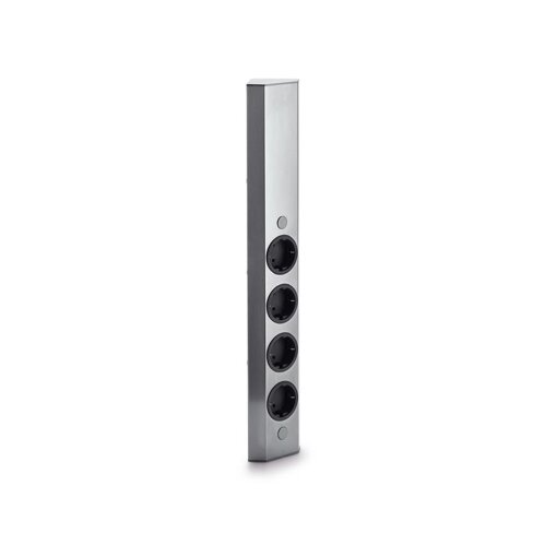 Thebo Mira Eck small 4-fach, Ecksteckdosenelement, Edelstahl