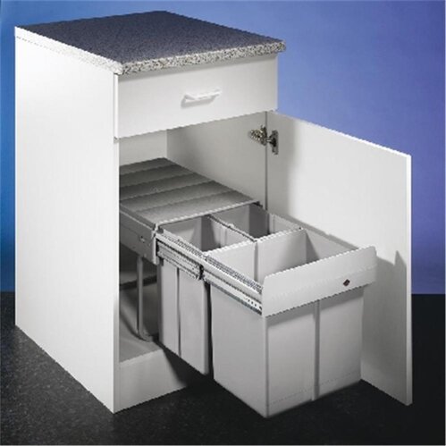 Wesco Trenta 6 DS, Abfallsammler für Eckschränke, alu grau