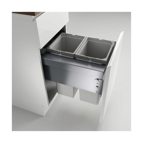 Naber Cox® Base 460 S/400-2, Abfallsammler für Frontauszüge, hellgrau